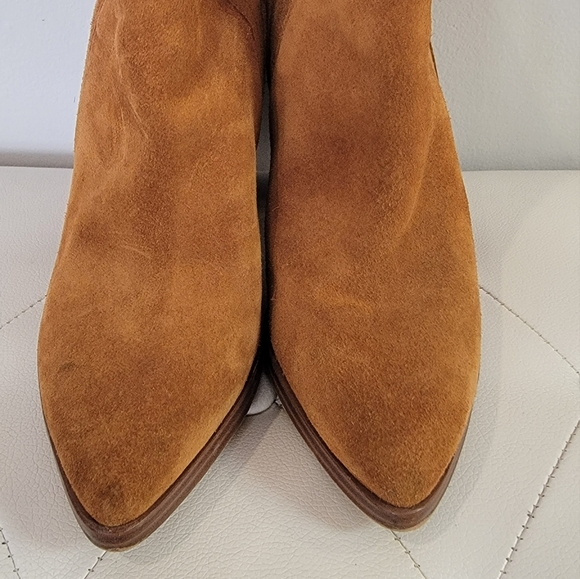 Marc Fisher Alva Pointy Toe Block Heel Suede Leather Boots Size 10M - Picture 6 of 13